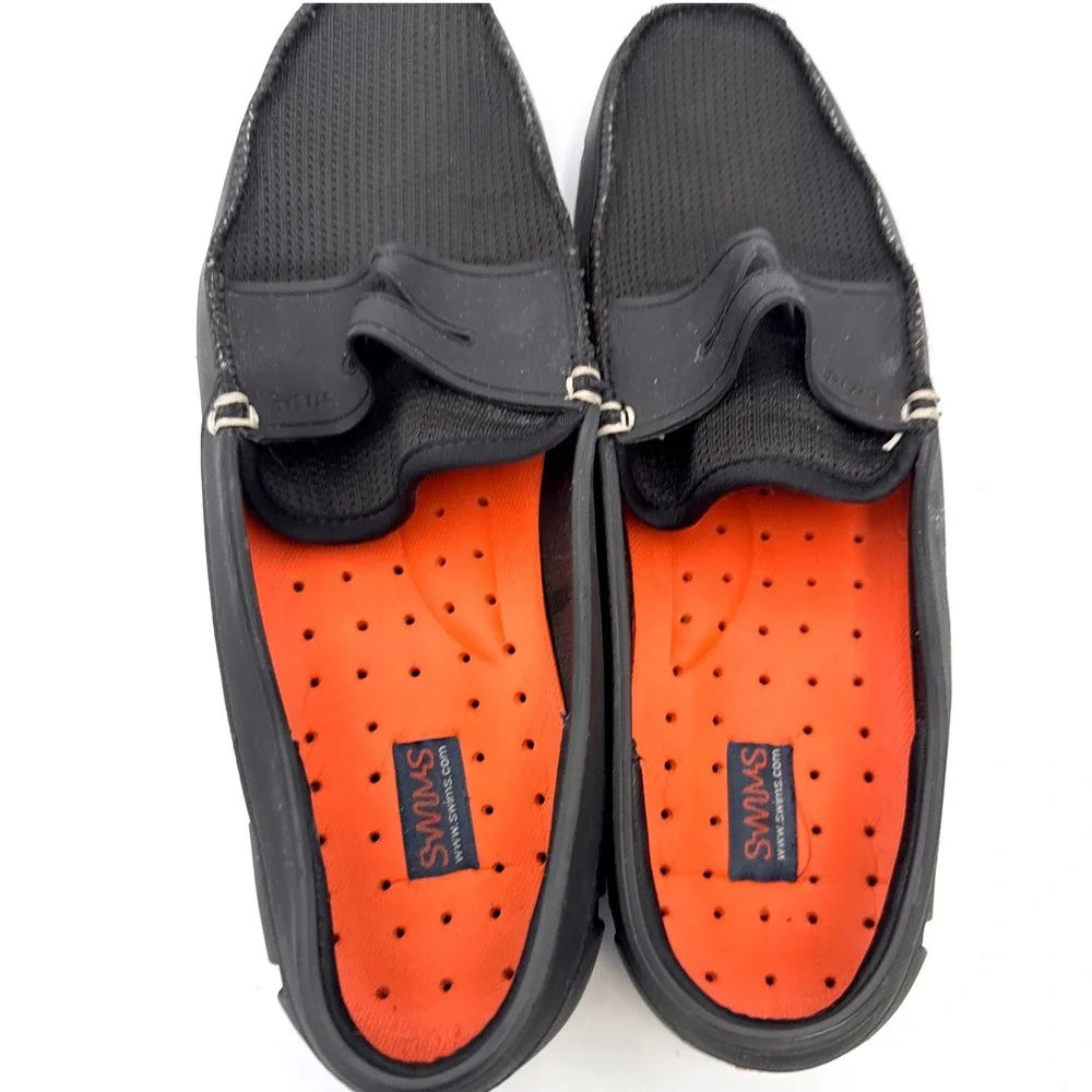 SWIMS Mens Penny Loafers Sz 9 Black Mesh Boat Beach Pool Slip-Ons Water Shoes